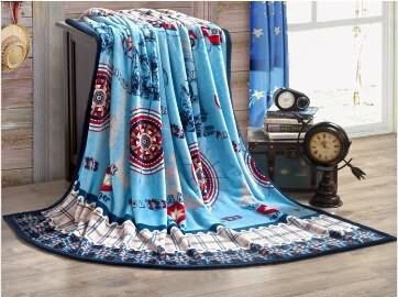 2015 comfortable flannel fleece blanket with printed design