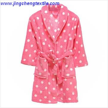 Shawl collar bathrobe with printed design high quality